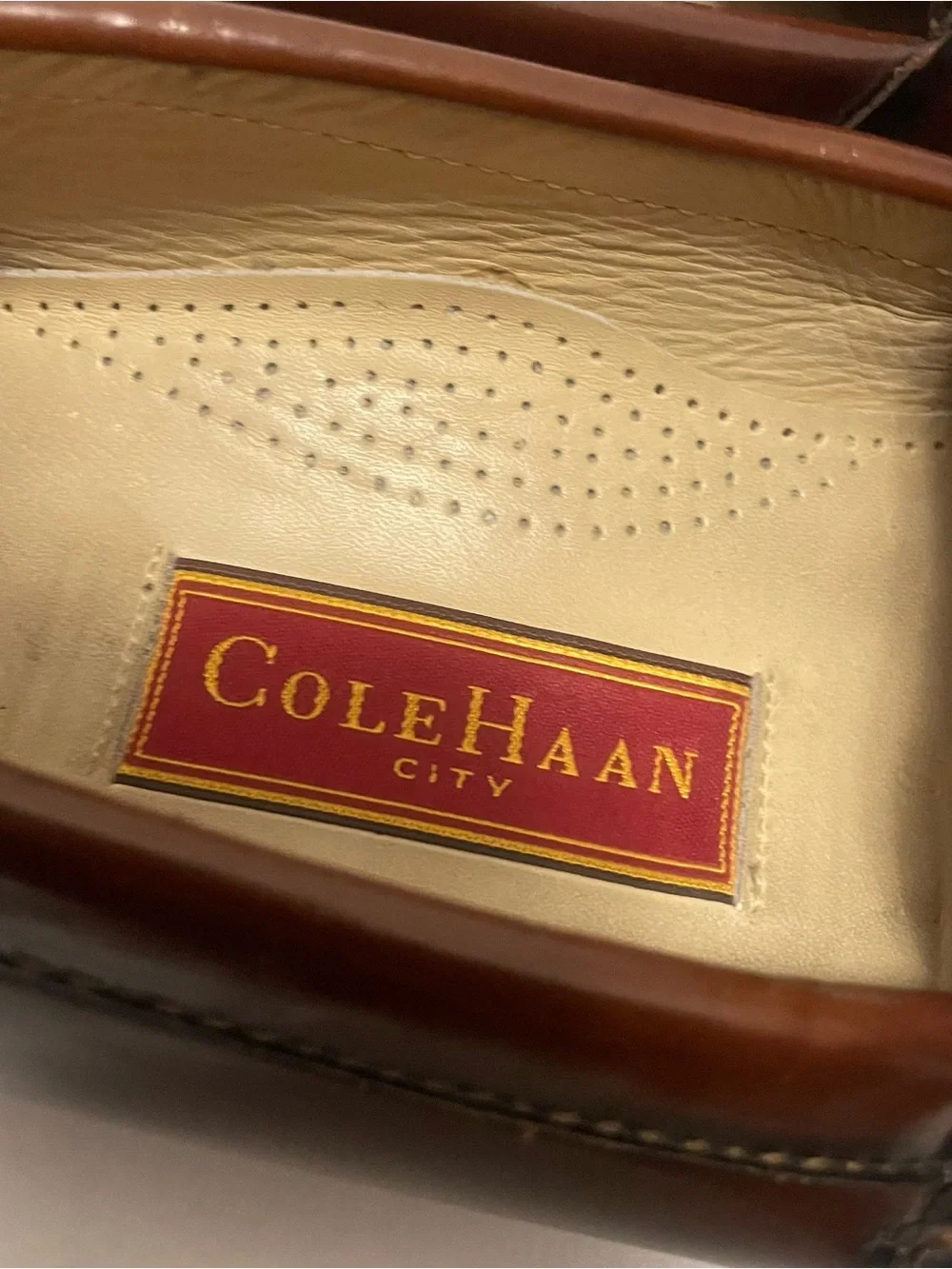 Vintage Cole Haan City 3508 Brown Leather Pinch Tassel Loafers Size 10 D